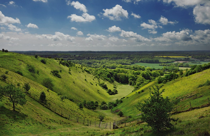 The North Downs, Kent, from the Devil's Kneading Trough The North Downs, Kent, from the Devil's Kneading Trough
